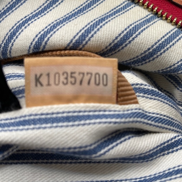 Dooney and Bourke Nylon Navy Blue and Brown Leather Shoulder Bag Dooney Bourke - Picture 11 of 11